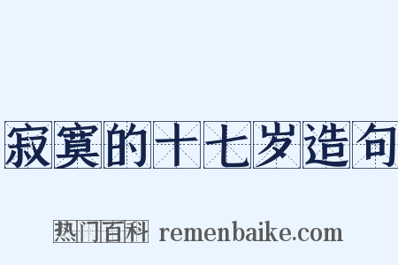 寂寞的十七岁造句是什么意思的图片